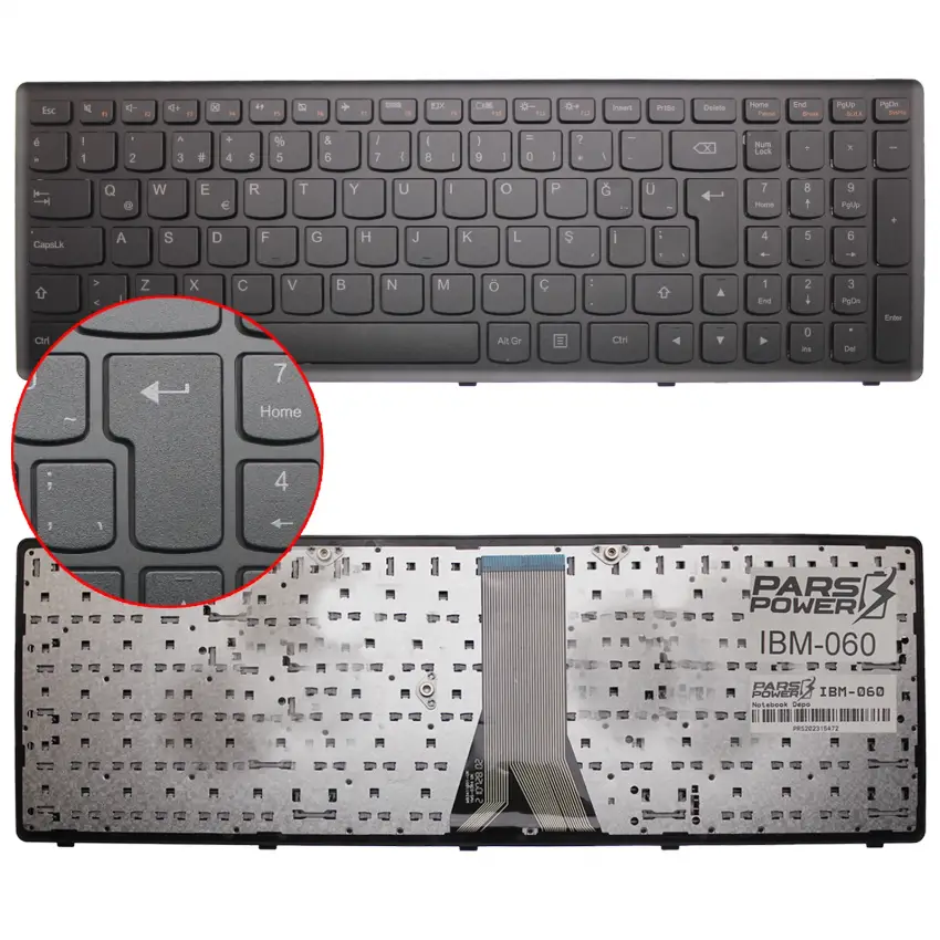 Lenovo 25-211020, 25-212971, 25-213001, 25-213031 Klavye (Siyah TR)
