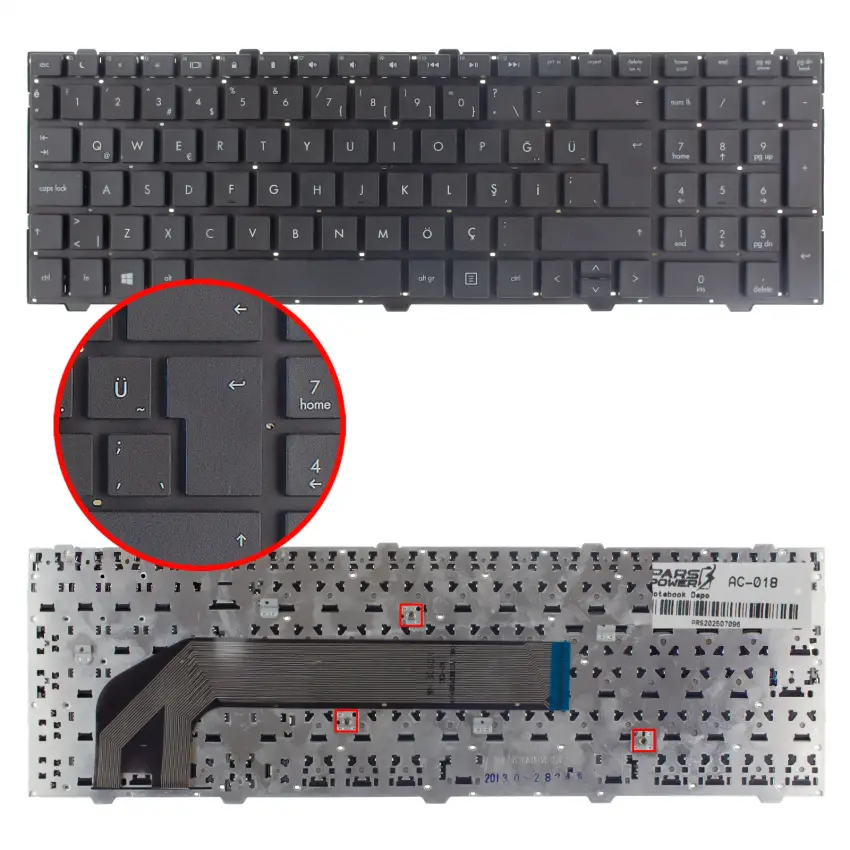 HP 702237-141, 8K1390, NSK-CC3SW, SN8114 Notebook Klavye (Siyah TR)