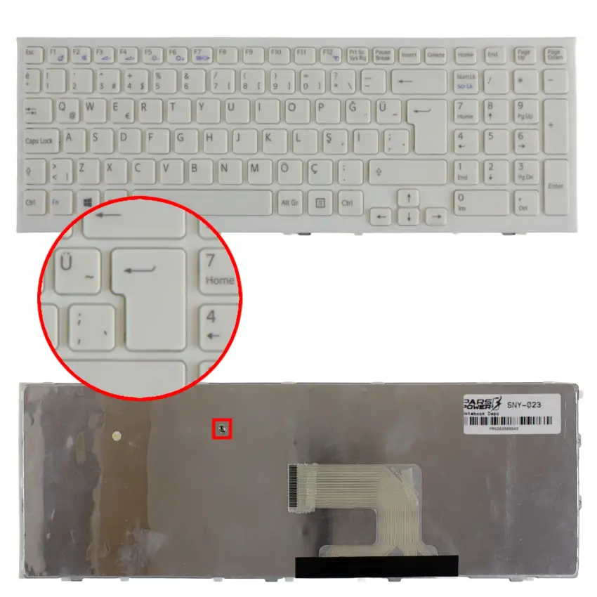 Sony 148970811, 148970991, 20120817 Notebook Klavye (Beyaz TR)