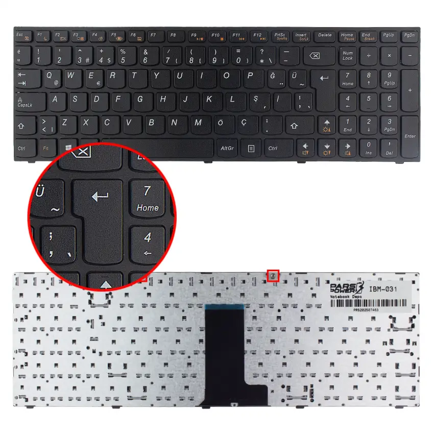 Lenovo V-1365200S1, V-136520GK1-TR Notebook Klavye (Siyah TR)