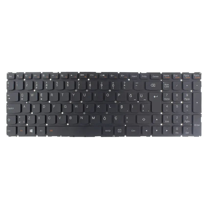 Lenovo Yoga 500-15ACL Type 80ND Notebook Klavye Işıklı (Siyah TR)