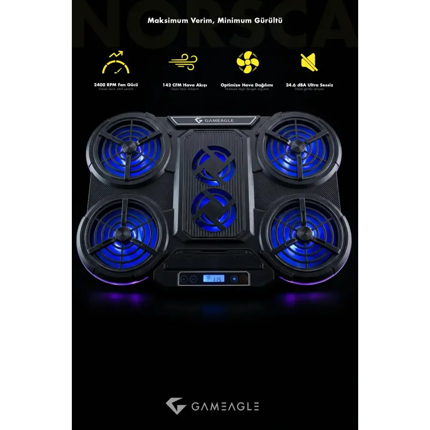 Norsca S6 RGB 6 Fanlı 10 RGB Modlu  9-17’’ Notebook Soğutucu Stand Laptop Soğutucu