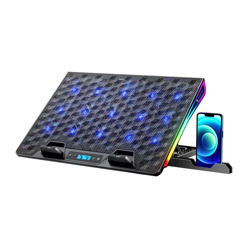 Shadow Cool GT15 RGB 15 Fanlı 10 RGB Modlu 9-17.3 Notebook Soğutucu Stand Laptop Soğutucu