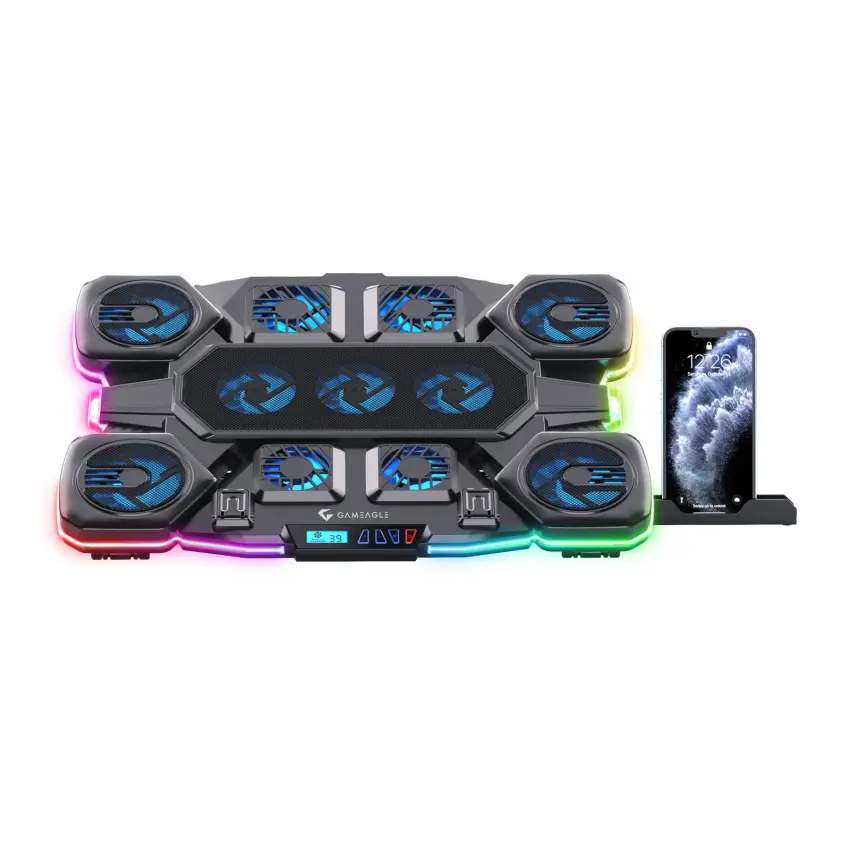 Eagle Vortex K11 RGB 11 Fanlı 10 RGB Modlu 9-17.3 Notebook Soğutucu Stand Laptop Soğutucu