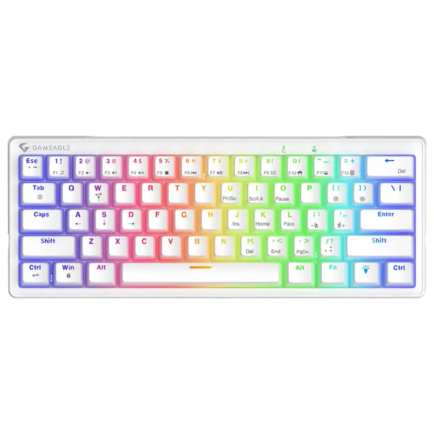 Gameagle Poseidon RGB Kablolu 12 Mod RGB US Layout Double Shot Full Anti-Ghosting Mekanik Oyuncu Klavyesi