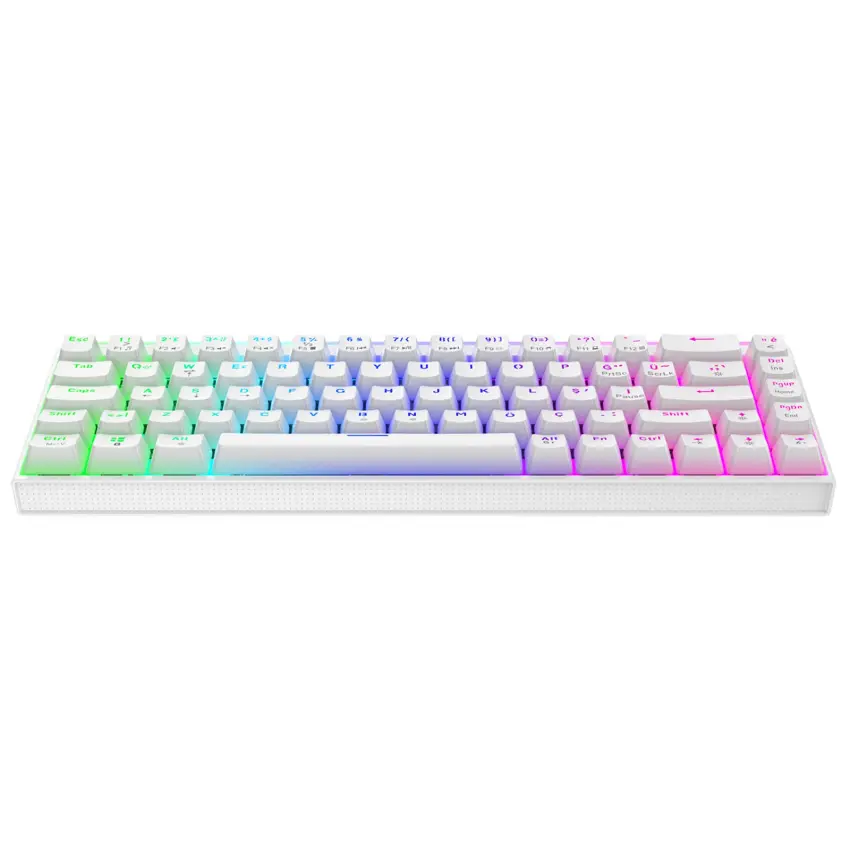 Hera RGB Kablolu 11 Mod RGB TR Layout Double Shot Full Anti-Ghosting Mekanik Oyuncu Klavyesi Beyaz