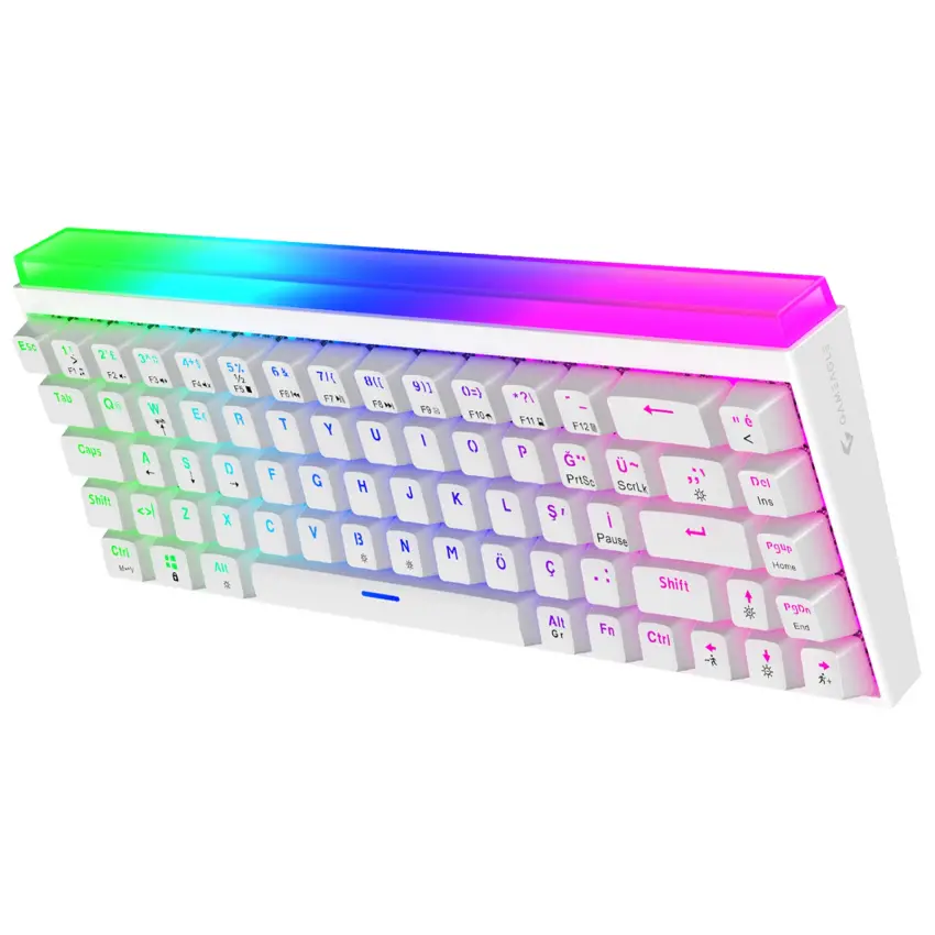 Gameagle Hera RGB Kablolu 11 Mod RGB TR Layout Double Shot Full Anti-Ghosting Mekanik Oyuncu Klavyesi Beyaz