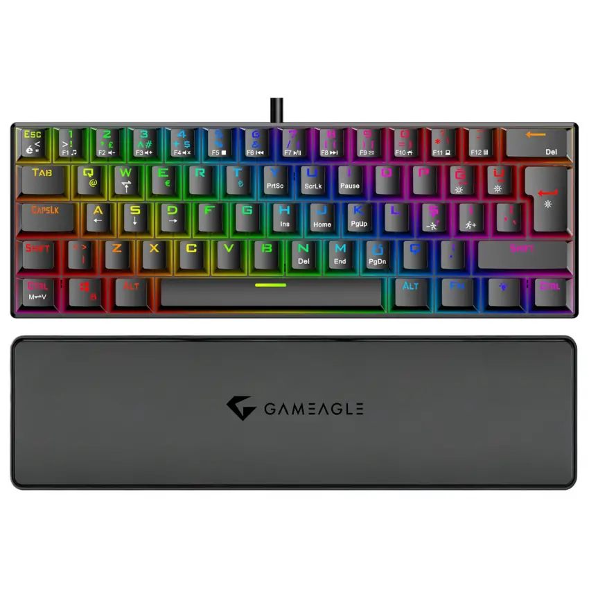 Helios RGB Kablolu Bilek Destekli TR Layout Double Shot Full Anti-Ghosting Mekanik Oyuncu Klavyesi