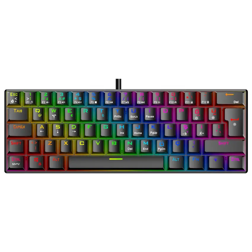 Helios RGB Kablolu Bilek Destekli TR Layout Double Shot Full Anti-Ghosting Mekanik Oyuncu Klavyesi