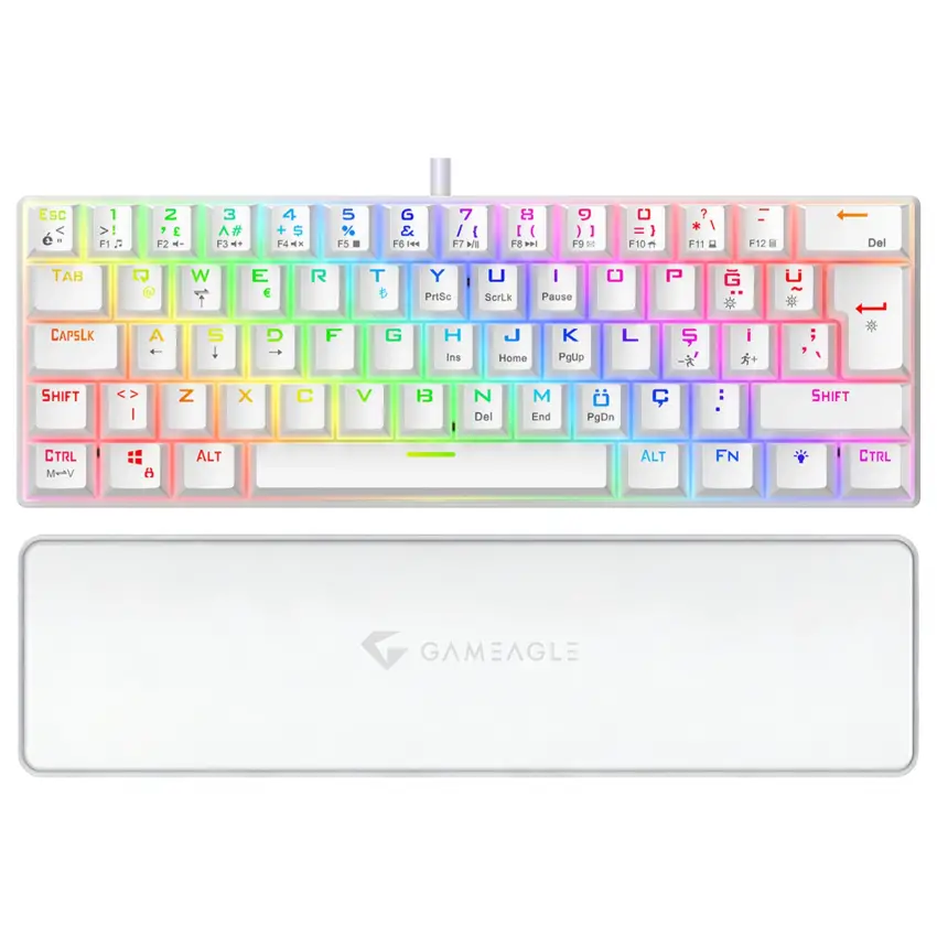 Helios RGB Kablolu Bilek Destekli TR Layout Double Shot Full Anti-Ghosting Mekanik Oyuncu Klavyesi
