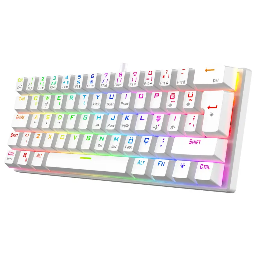 Helios RGB Kablolu Bilek Destekli TR Layout Double Shot Full Anti-Ghosting Mekanik Oyuncu Klavyesi