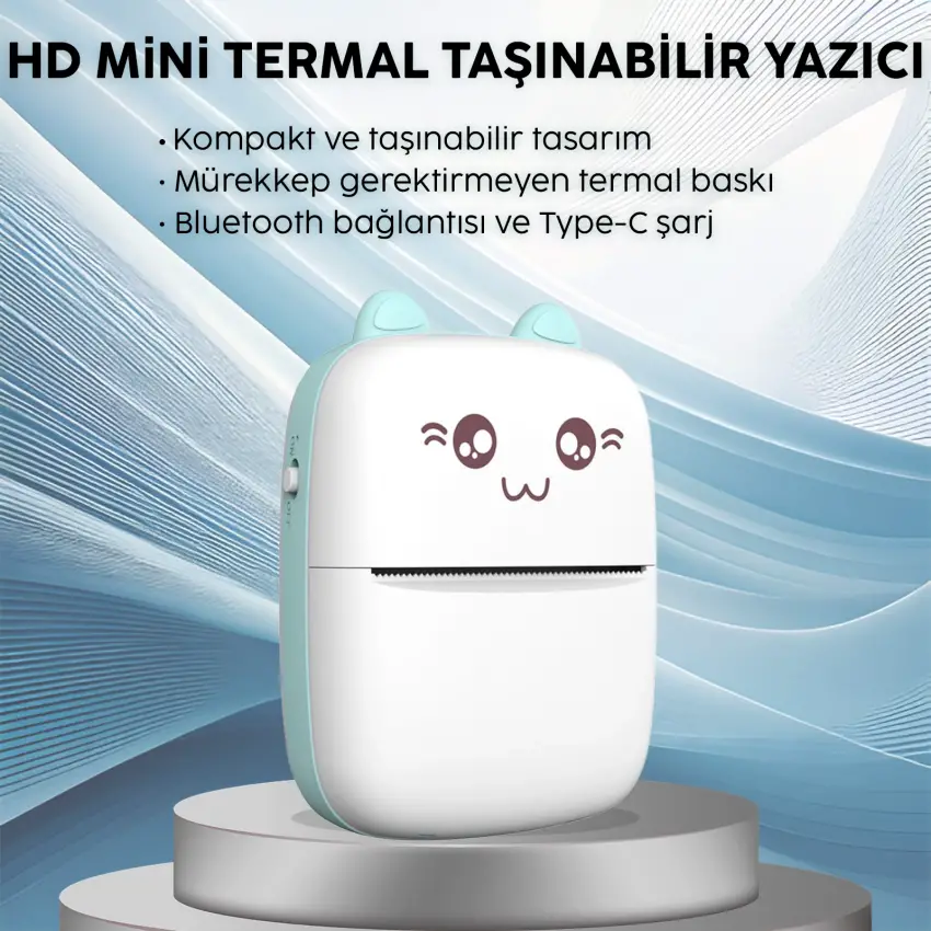 Steep Solid C9 Taşınabilir Kablosuz Mini Termal Yazıcı (Mavi)