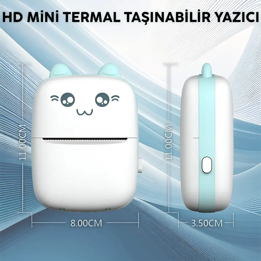 Steep Solid C9 Taşınabilir Kablosuz Mini Termal Yazıcı (Mavi)