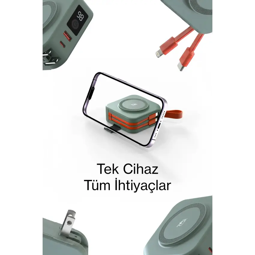 Pars Power Tripmax PRS-M001B Seyehat Şarj aleti (Yeşil)
