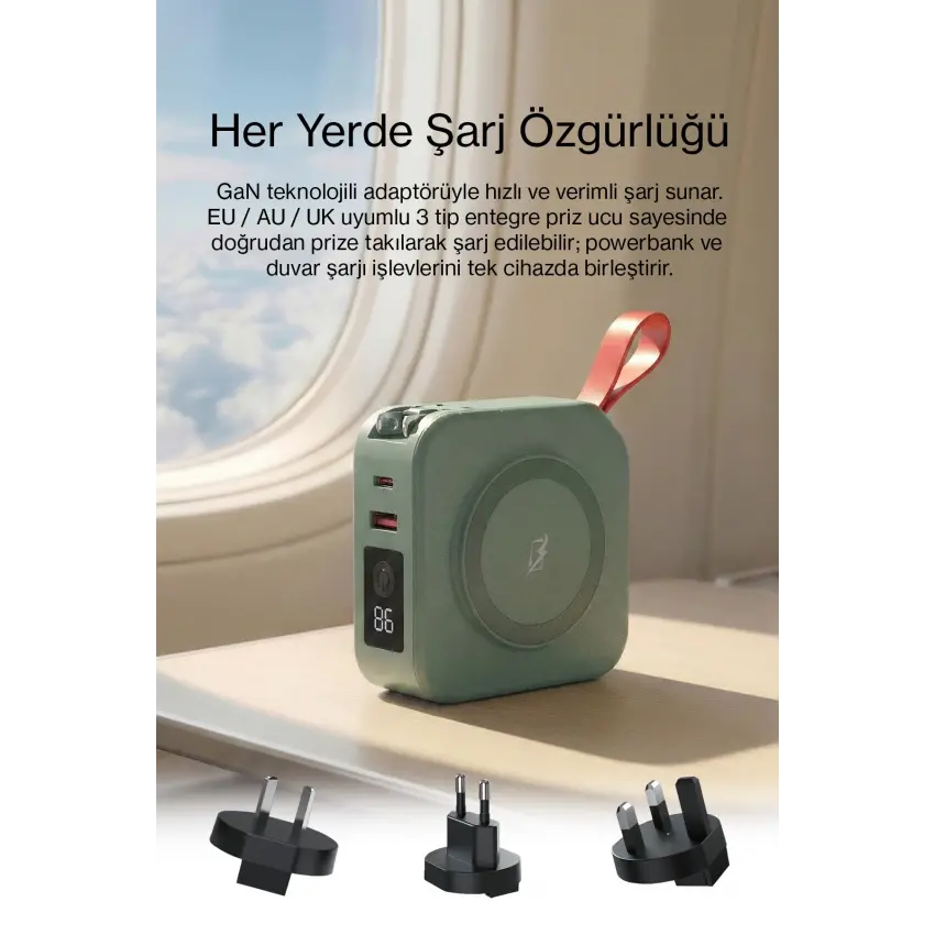 Pars Power Tripmax PRS-M001B Travel Şarj aleti (Yeşil)