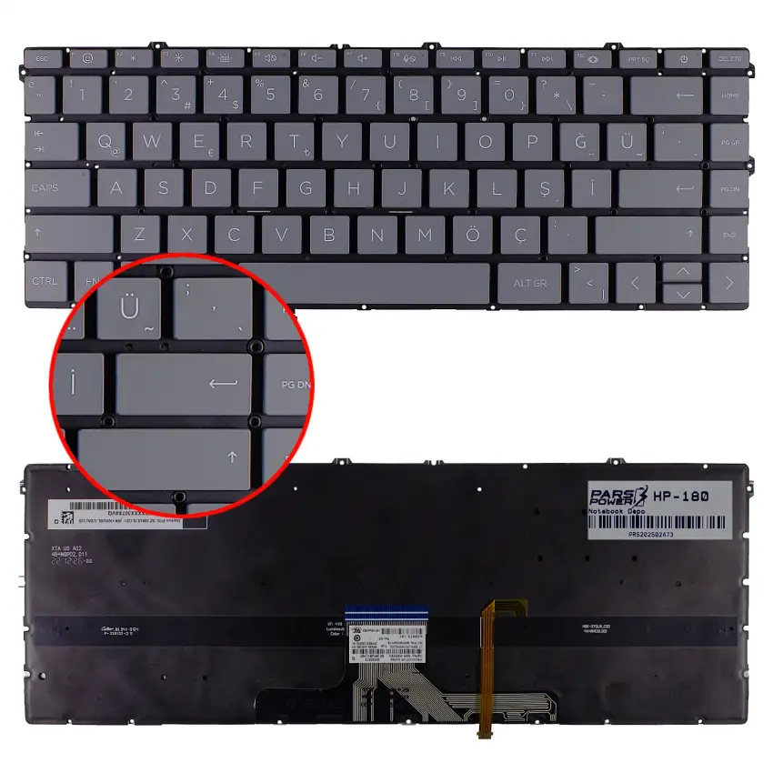 Hp Envy x360 15z-ey100 Klavye Işıklı (Siyah TR)