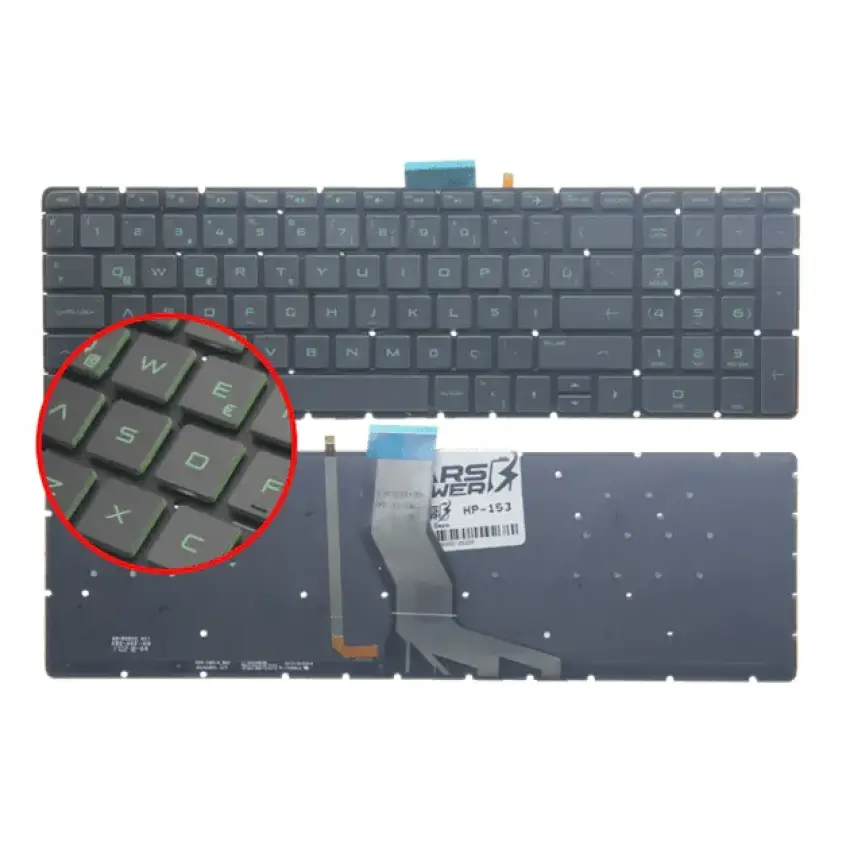 HP Pavilion 15-aw, 15-aw000, 15-aw100 Notebook Klavyesi Işıklı (Siyah TR)