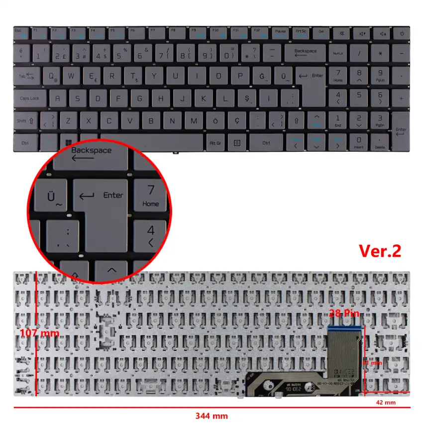 Casper Nirvana CSP-081 Notebook Klavyesi (Beyaz TR)