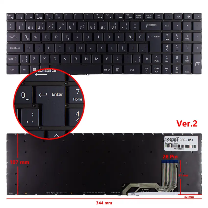 Casper Nirvana CSP-081 Notebook Klavye (Siyah TR)