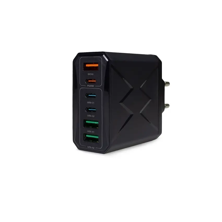 Pars Power 55W Çoklu 6 Çıkış Hızlı Pd - Gan Adaptör Type-C Şarj Aleti-Cihazı