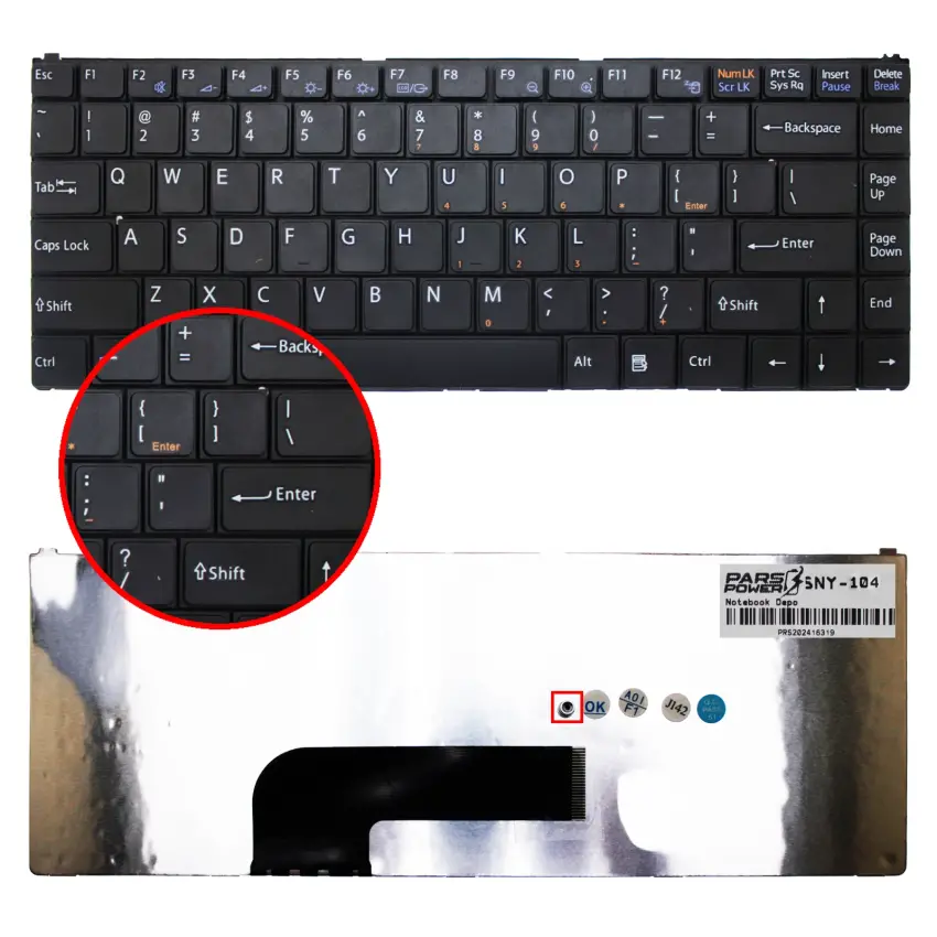 Sony Vaio VGN-N100 Serisi Notebook Klavye (Siyah)