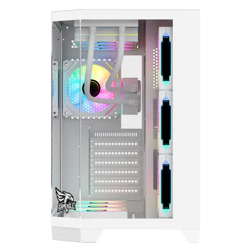 Gameagle Edge 7 Argb Fanlı Gamer Bilgisayar Kasası 850W 80+ Plus Bronz Powerlı Digital Sıvı Soğutmalı (Beyaz)