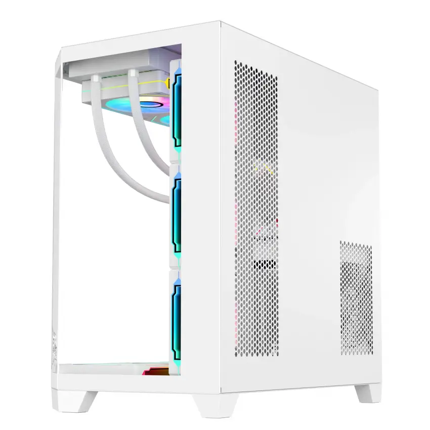 Gameagle Edge 7 Argb Fanlı Gamer Bilgisayar Kasası 850W 80+ Plus Bronz Powerlı Digital Sıvı Soğutmalı (Beyaz)