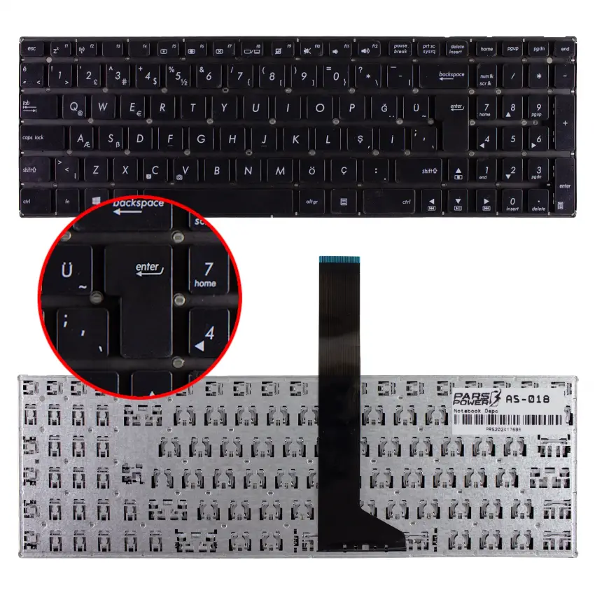 Asus X550CC-XO387D, X550CC-XO387H Notebook Klavye (Siyah TR)