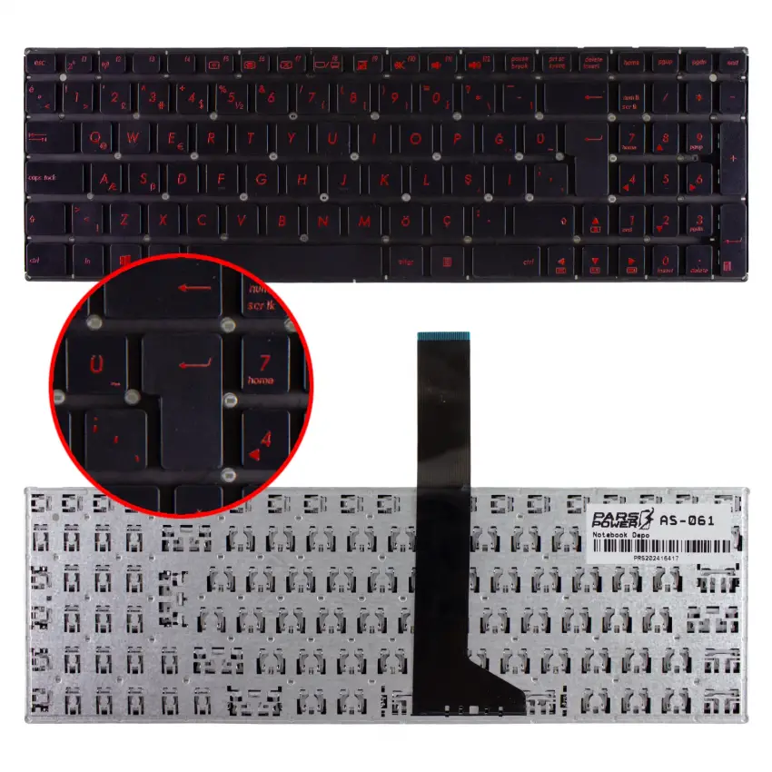 Asus R510LD, R510LN, R510VB, R510VC Notebook Klavye (Siyah TR)