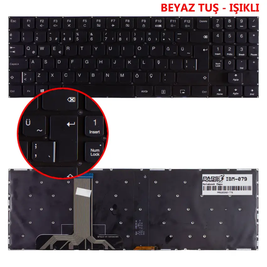 Lenovo Legion Y540-15IRH-PG0 81SY0021TX Klavye Işıklı (Siyah TR)