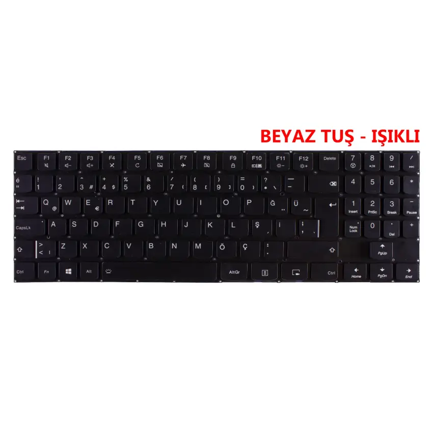 Lenovo Legion Y540-15IRH-PG0 81SY0021TX Klavye Işıklı (Siyah TR)