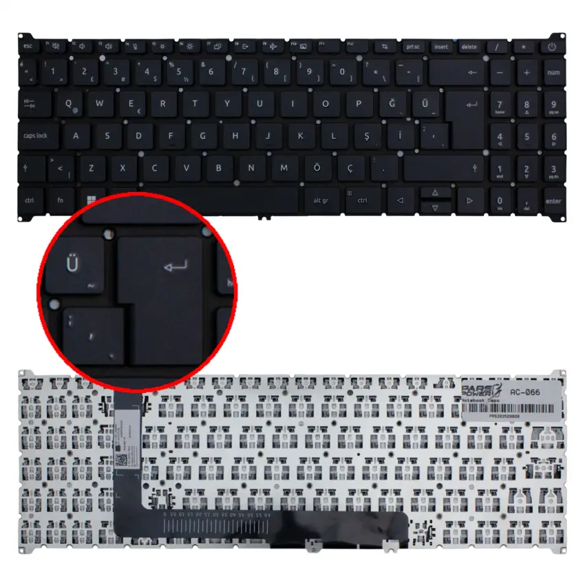 Acer Aspire 15 A15-51P N23C3 Klavye (Siyah TR)