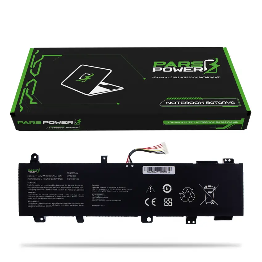 Asus TUF Gaming F15 FX506HC-HN430W Batarya - Pil (Pars Power)