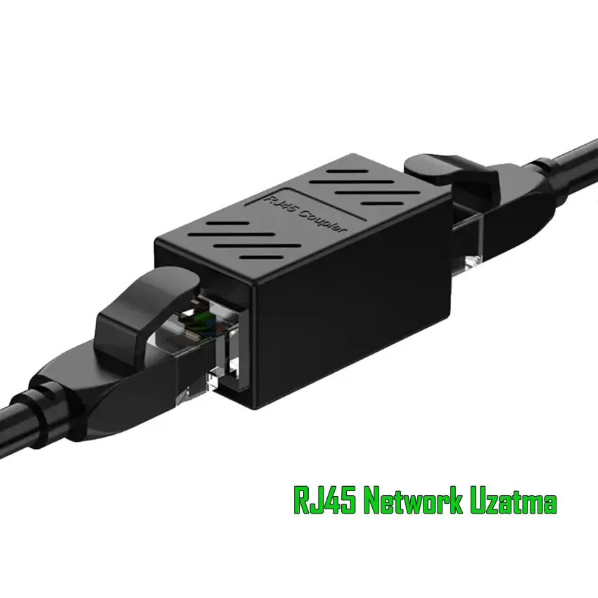 İnternet Kablosu Uzatma Aparatı RJ45 Coupler Network Ağ Ekler Birleştirir Cat6 1000Mbps Adaptörü