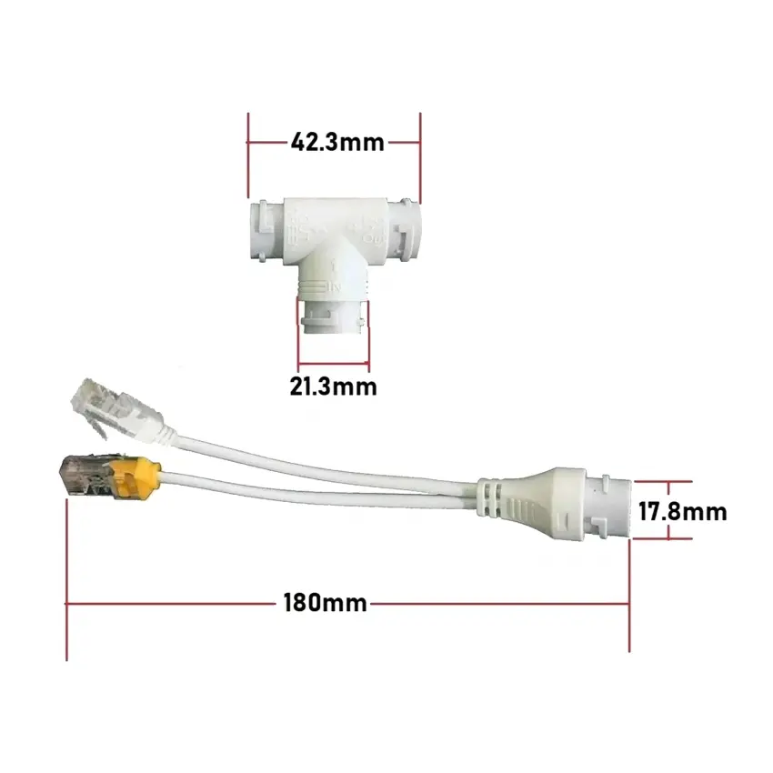 Poe Splitter RJ45 Ethernet + Dc Güç Ayırıcı Ip Kamera ve Ağ Cihazları Için T Adaptör