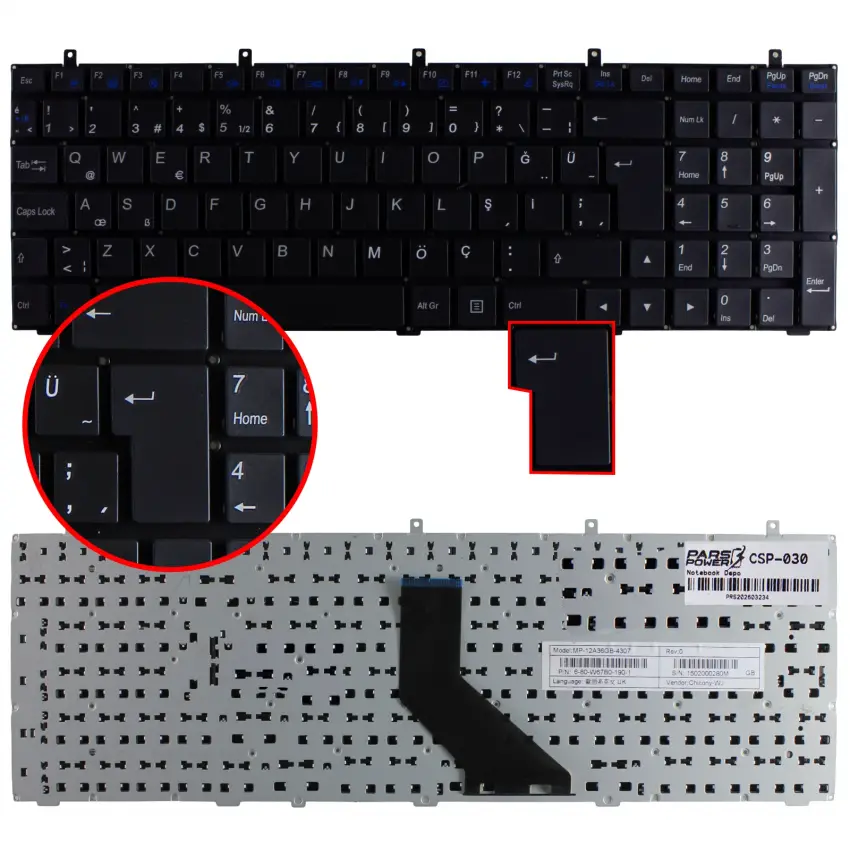 Victor W650SJ, W651SJ, W650SR, W651SR Notebook Klavye (Siyah TR)