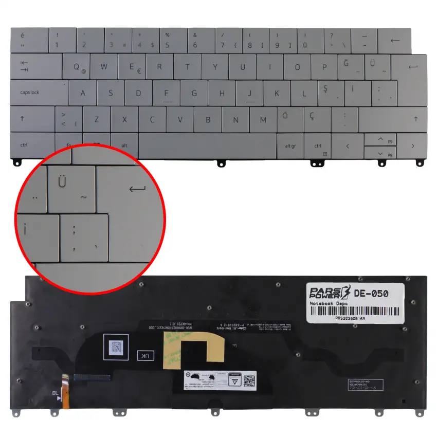 Dell XPS 13 DPNGF, 0DPNGF Klavye Işıklı (Gümüş TR)