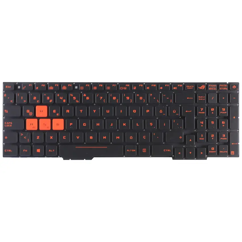 Asus ROG FX553VD, FX753VD, FX553VE Notebook Klavye Işıklı (Siyah TR)