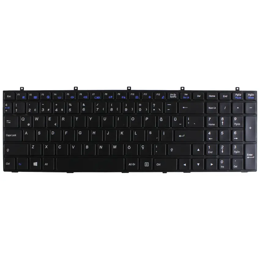 Victor W650SJ, W651SJ, W650SR, W651SR Notebook Klavye Işıklı (Siyah TR)