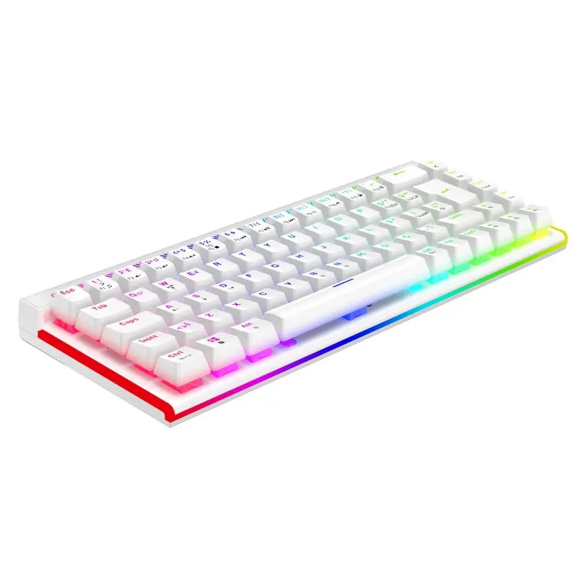 Nebula RGB Kablolu 11 Mod RGB TR Layout Double Shot Full Anti-Ghosting Mekanik Oyuncu Klavyesi Beyaz