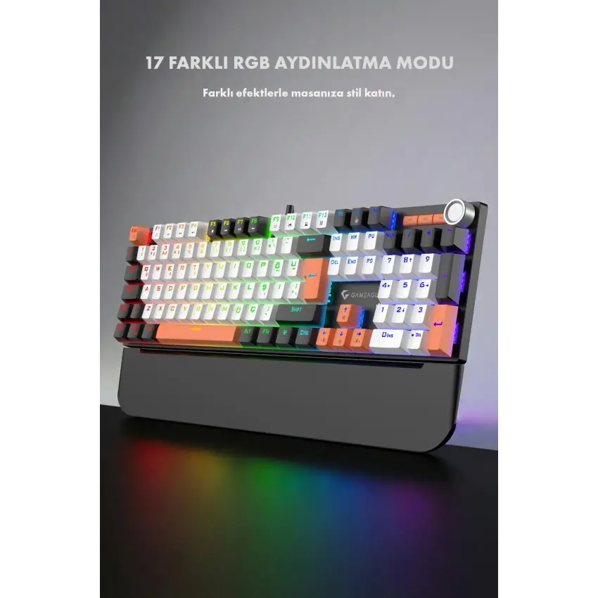 Gameagle Apex Elite Rainbow 11Mod Aydınlatma Kablolu TR DoubleShot Full Anti-Ghosting Mekanik Oyuncu Klavyesi