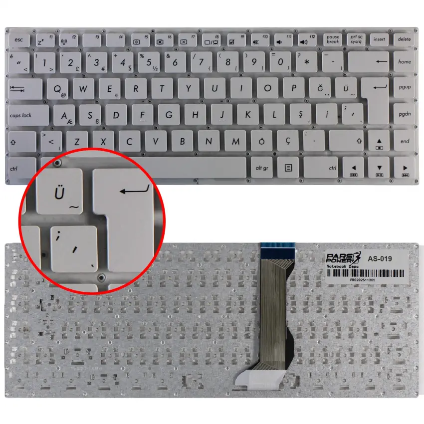 Asus VivoBook 0KNL0-4121TU00 Klavye (Beyaz TR)