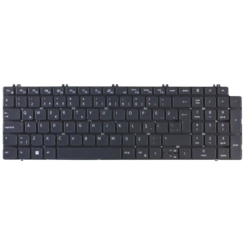 Dell Precision 7550 Serisi Klavye Işıklı (Siyah TR)