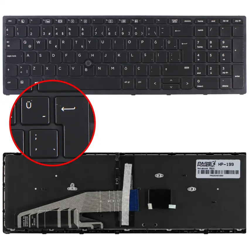 Hp 848311-001, 848311-141 Klavye Işıklı (Siyah TR)