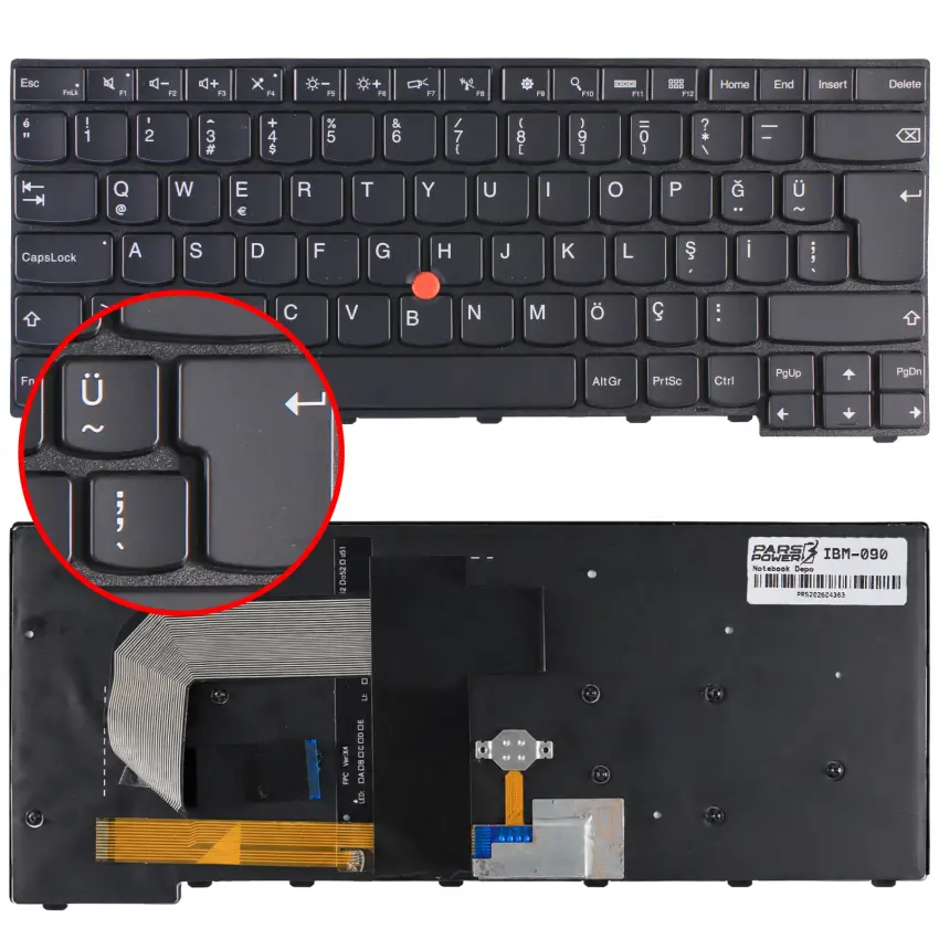 Lenovo Thinkpad T470S Klavye Işıklı (Siyah TR)