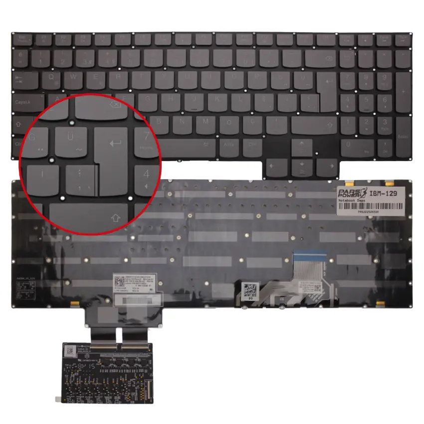 Lenovo V193020AK1-TR Klavye Işıklı (Füme TR)
