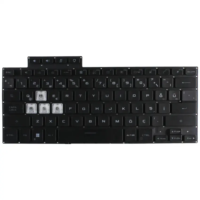 Asus TUF Gaming, Air FA516 Notebook Klavye Işıklı (Siyah TR)