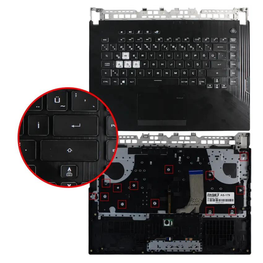 Asus ROG Strix G15 G512LW-HN168 Klavye Işıklı (Siyah TR)