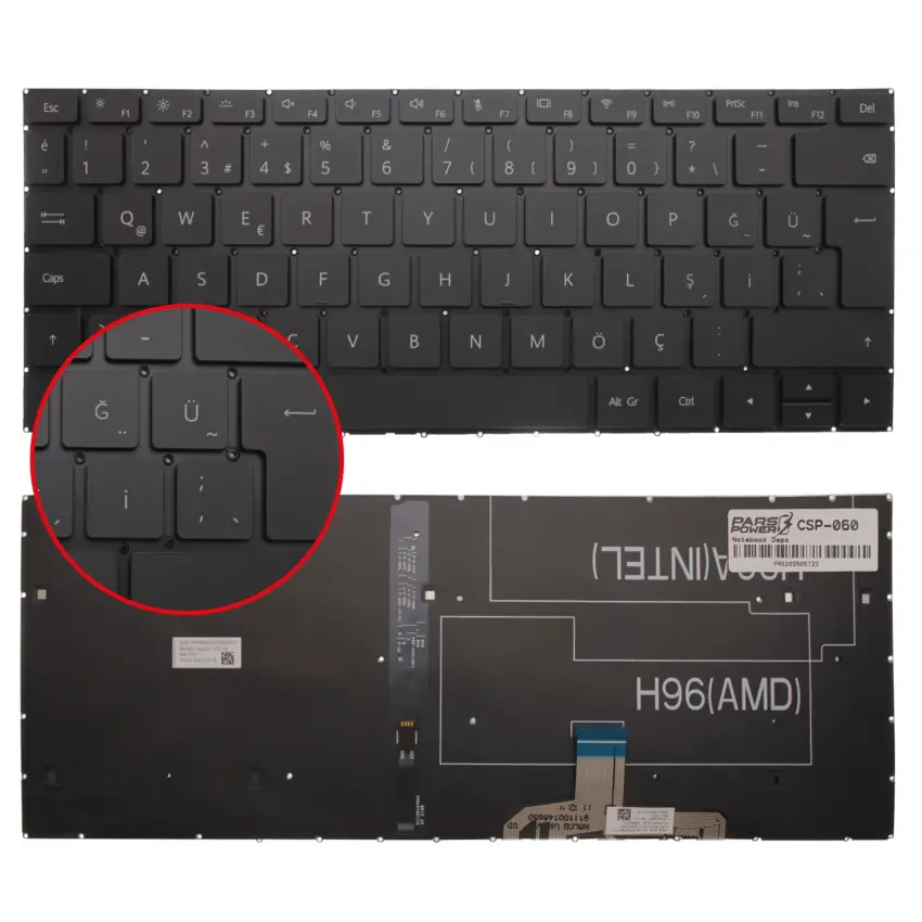 Huawei PFKPRUS21CD03219, APIAEH96U00010 Klavye Işıklı (Siyah TR)