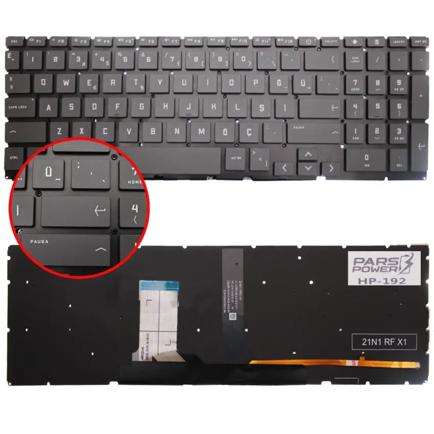 HP Victus Gaming 15-fa0021nt Klavye Işıklı (Siyah TR)